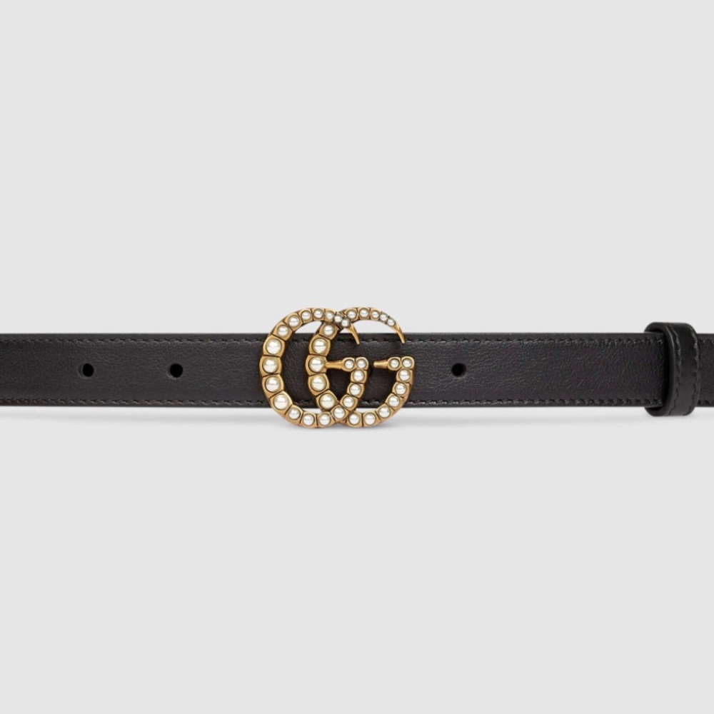💯Authentic Small Pearl Double G belt😍